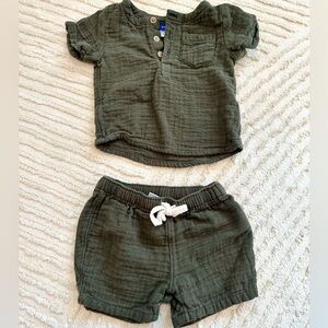 Old navy 2 piece olive green shorts and top